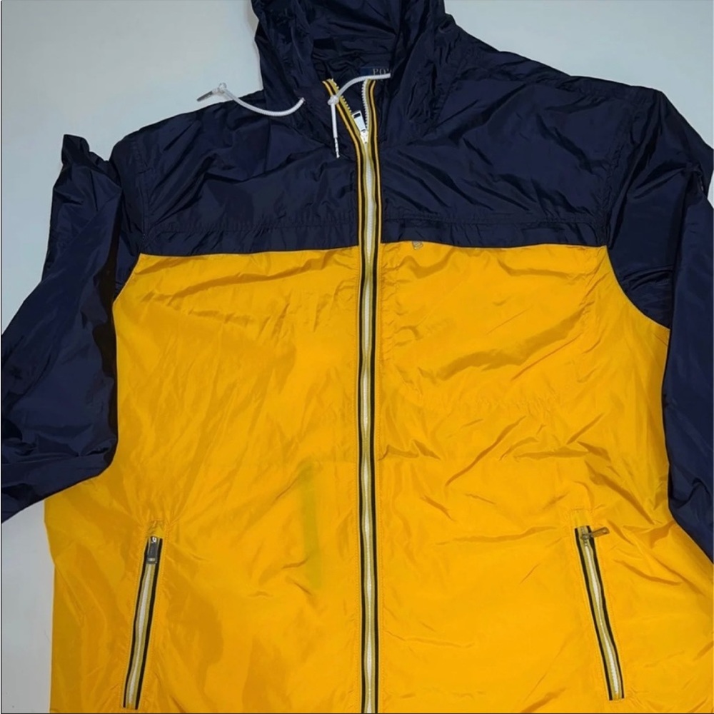 Polo Ralph Lauren Nylon Windbreaker Jacket Navy Yellow Men's